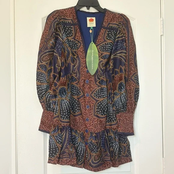 FARM Rio Multicolor Paisley Long Sleeve Dress - Picture 5 of 9